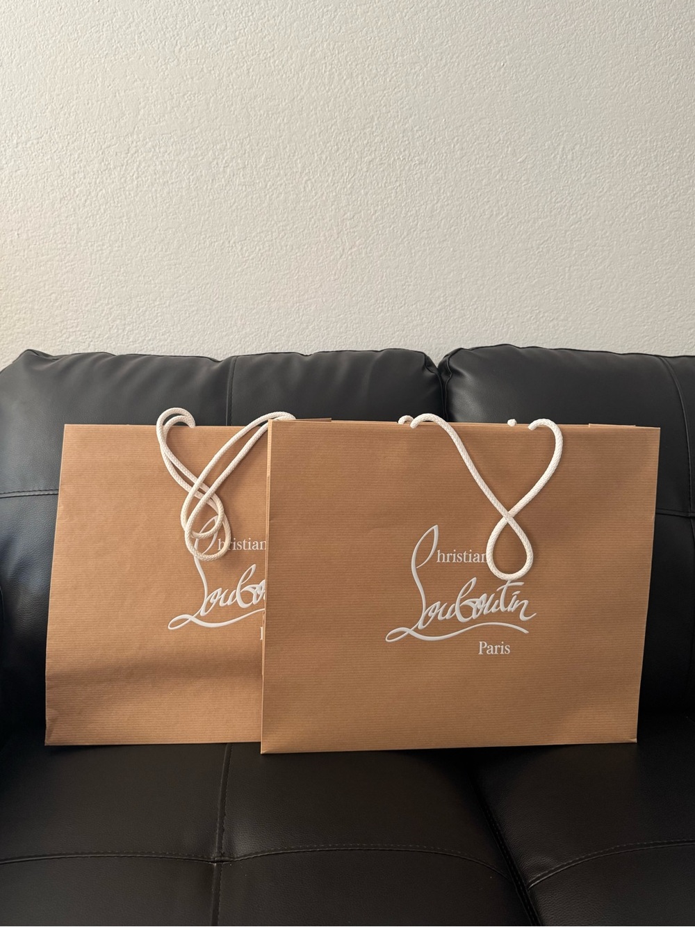 Christian Louboutin Brown Paper Tote Shopping Bags✨